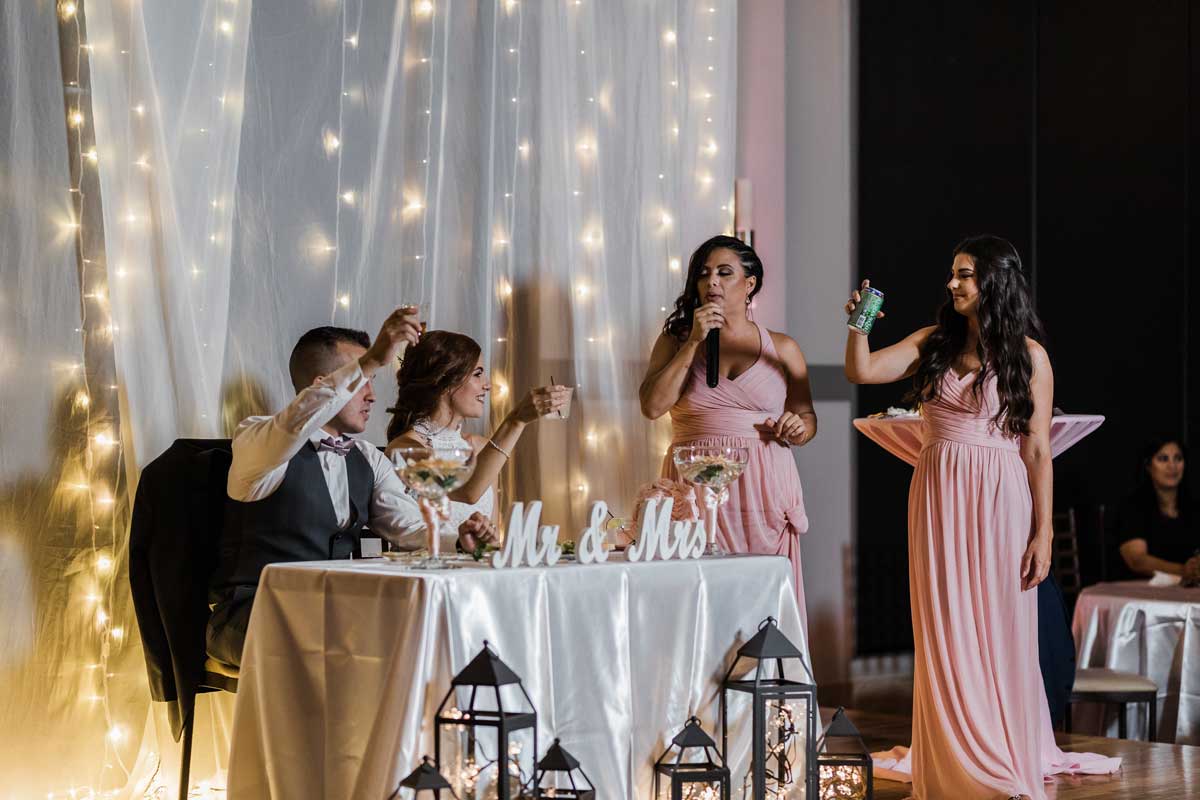 photo of a toast to the bride and groom