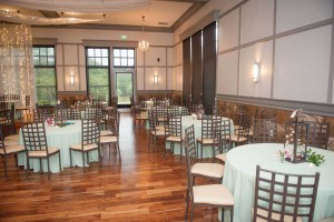 photo of a ballroom setup in mint green at The Ark in Katy